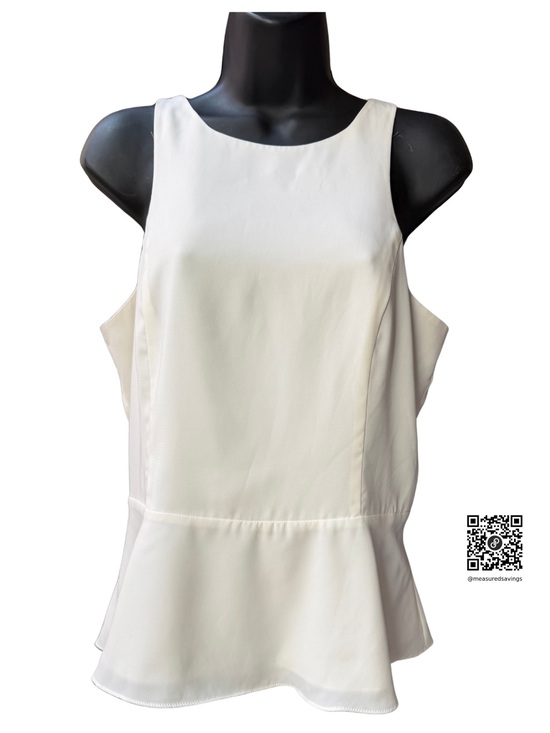 Express Tops - Medium - Express Ivory Sleeveless Peplum Top - VGC